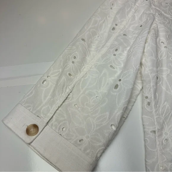 Chico’s White Cotton Eyelet Jacket | Cottagecore Summer Topper ·Coastal capsule - Picture 11 of 11